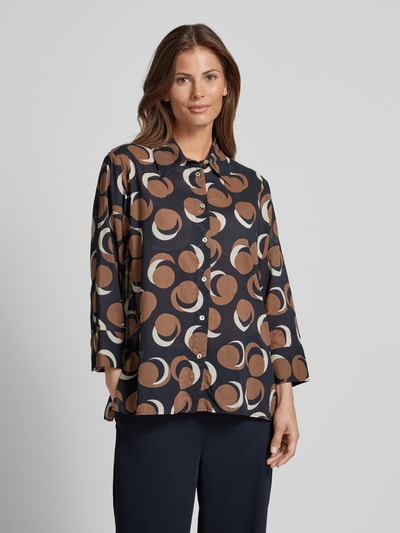 OPUS Blouse met 3/4-mouwen Donkerblauw - 4