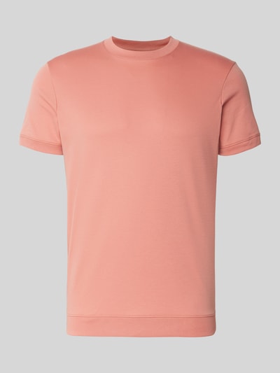 Produktfoto, T-Shirt mit Rundhalsausschnitt von RAGMAN in Unifarbe, reine Baumwolle, Slim Fit, glatte Textur, Herrenmode