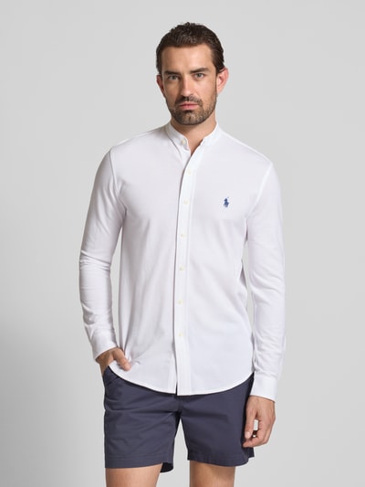 Polo Ralph Lauren Regular fit vrijetijdsoverhemd met labelstitching en opstaande kraag Wit - 4