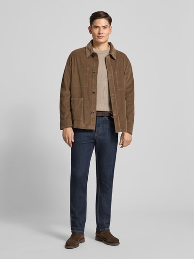 CRUNA Regular Fit Hemdjacke aus Cord Modell 'St.Honoré' Taupe 1