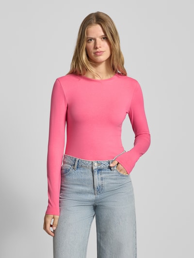 Review Longsleeve met ronde hals Neon roze - 4