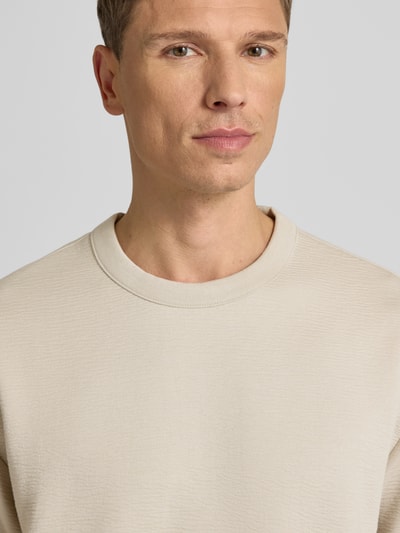 CK Calvin Klein T-Shirt mit Rundhalsausschnitt Modell 'CRINKLE CREPE SPACER' Beige 3