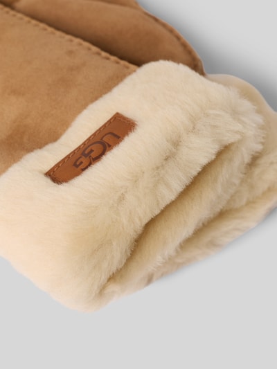 UGG Handschoenen van lamsleer met labeldetail Camel - 2