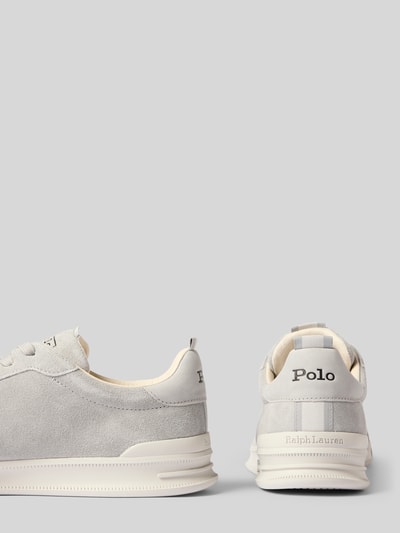 Produktfoto, beżowo-szare sneakersy z mieszanki skóry, prosta biała podeszwa, gładka faktura, Sneakersy aus Leder-Mix von Polo Ralph Lauren, Herren Sneakersy von Polo Ralph Lauren