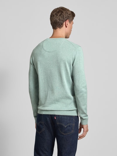 Tom Tailor Regular Fit Strickpullover aus reiner Baumwolle Mint Melange 5