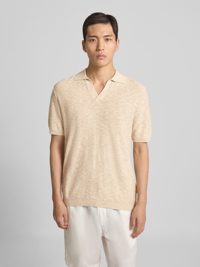 GABBA Poloshirt met V-hals Zand - 4