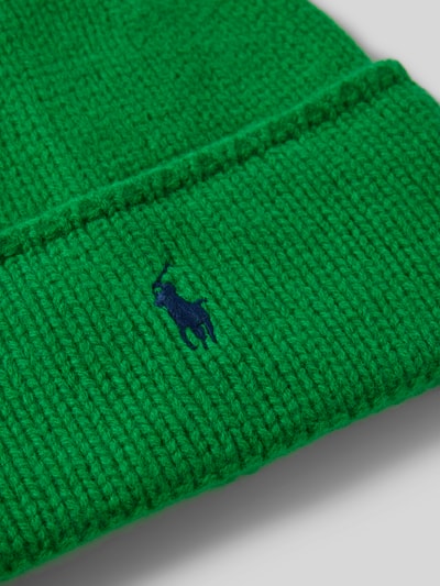 Polo Ralph Lauren Czapka z wełny z detalem z logo model ‘PONY’ Zielony 2