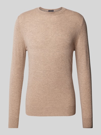 Christian Berg Men Gebreide pullover met ribboorden Camel gemêleerd - 1