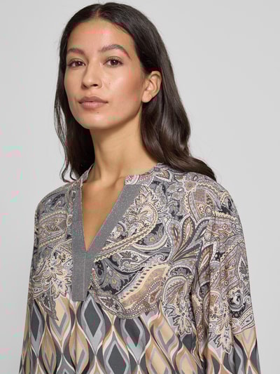 Betty Barclay Bluzka tunikowa o kroju relaxed fit z czystej wiskozy model ‘September’ Jasnoszary 3