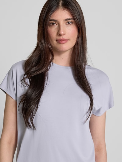 Jake*s Collection T-Shirt mit geripptem Rundhalsausschnitt Lavender 3