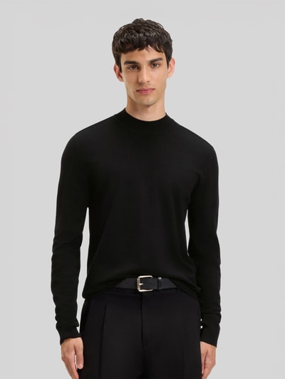 HUGO Regular Fit Strickpullover aus Viskose-Mix Modell 'SAN MARC' Black 4