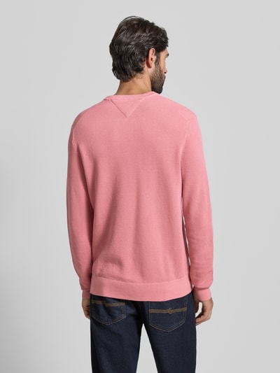 Tommy Hilfiger Regular Fit Strickpullover aus reiner Baumwolle Altrosa 5