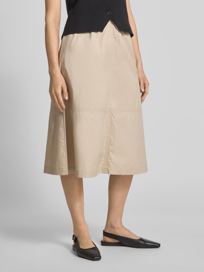 Christian Berg Woman Midirock mit elastischem Bund und Eingrifftaschen Beige 4
