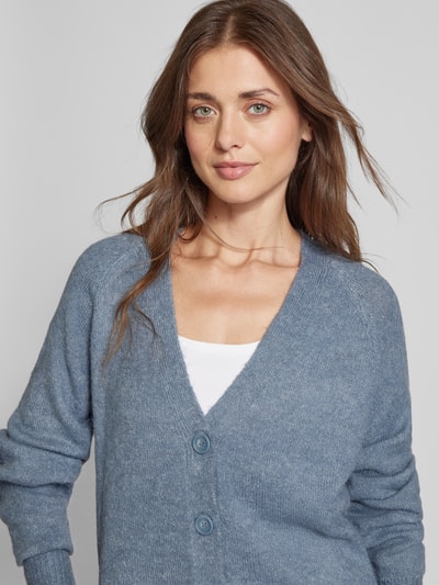 ICHI Strickcardigan mit V-Ausschnitt Modell 'Kamara' Rauchblau 3