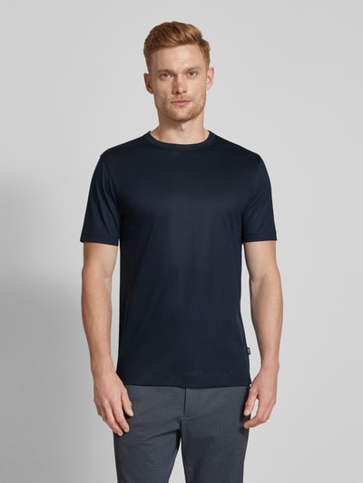 BOSS T-shirt met labeldetail, model 'Thompson' Marineblauw - 4