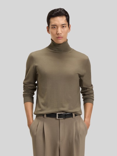 BOSS Regular Fit Rollkragenpullover aus reiner Schurwolle Modell 'MUSSO' Schlamm 4