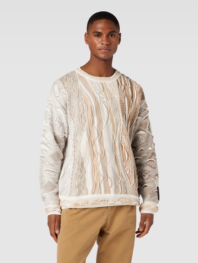 CARLO COLUCCI Pullover mit Allover-Muster Offwhite 4