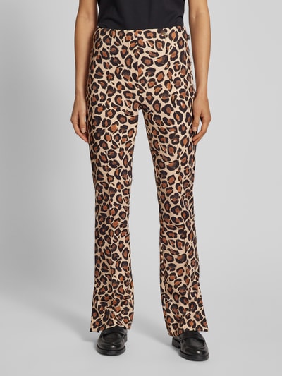 Marc Cain Regular fit stoffen broek met vaste persplooien Camel - 4