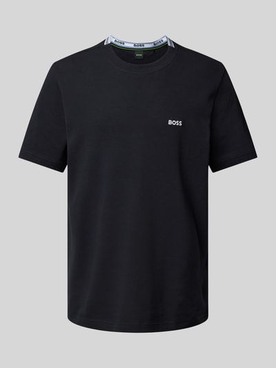 BOSS Green T-Shirt mit Label-Stitching Modell 'Taddy' Dunkelblau 1