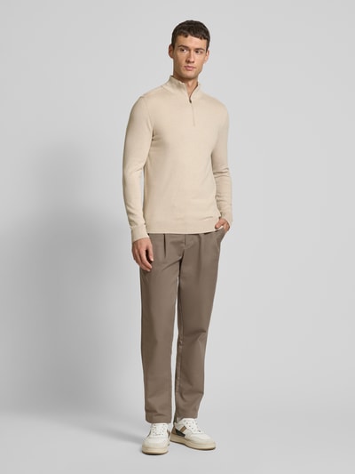 SELECTED HOMME Gebreide pullover met ribboorden, model 'BERG' Ecru - 1