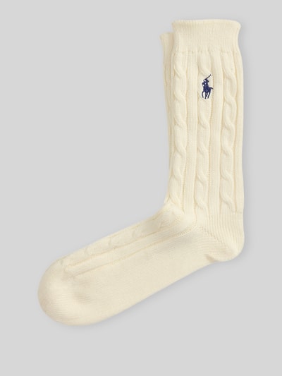 Polo Ralph Lauren „Skarpety z mieszanka bawełny z wyhaftowane logo” Złamany biały 1