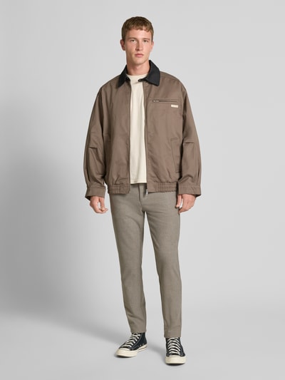 Only & Sons Slim fit brushed chino met viscose, model 'MARK' Lichtbruin - 1