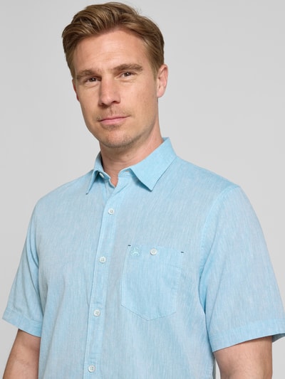 Lerros Koszula casualowa o kroju regular fit z kieszenią na piersi Turkusowy 3
