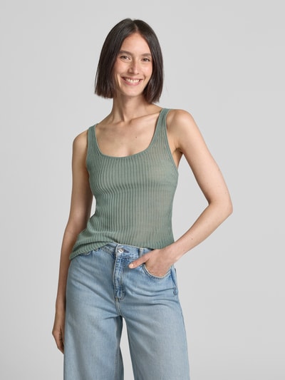 Mango Stricktop in semitransparentem Design Modell 'GERANIO' Schilf 4