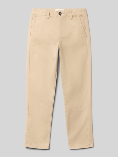 Mango Regular Fit Stoffhose mit Paspeltaschen 'Piccolo' Sand 1