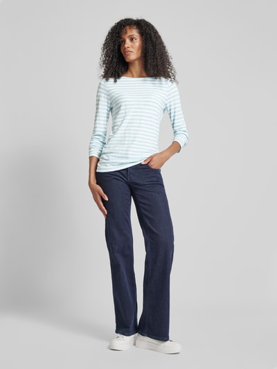 Marc O'Polo Longsleeve mit U-Boot-Ausschnitt Hellblau Melange 1