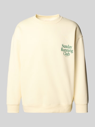 ANOTHER COTTON LAB Sweatshirt mit Label-Print Modell 'Sunday' Offwhite 1