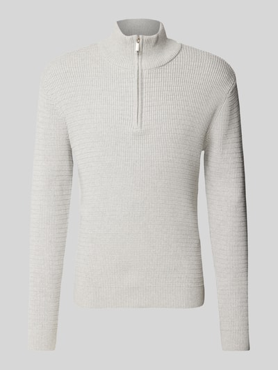 SELECTED HOMME Gebreide pullover met opstaande kraag, model 'THEO' Lichtgrijs gemêleerd - 2