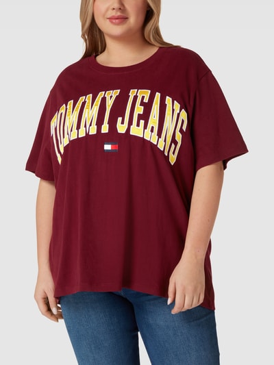 Tommy Jeans Curve PLUS SIZE T-Shirt mit Label-Stitching Bordeaux 4