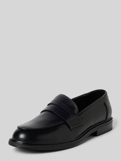 Only Loafers met brede schachtbrug, model 'LUX' Zwart - 1