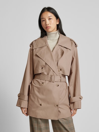 JOOP! Trenchcoat met tailleriem, model 'Carrie' Roodbruin - 4