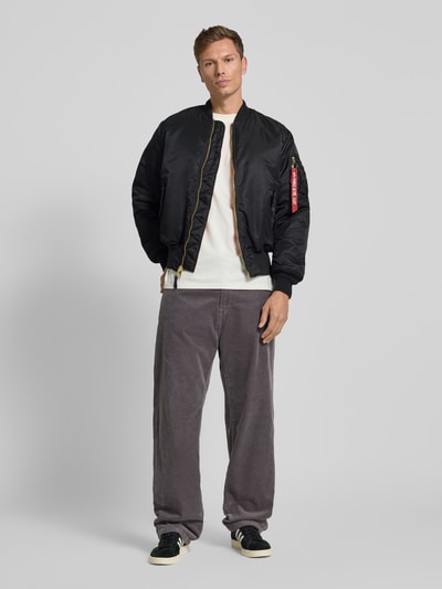 Alpha Industries Bomberjack met opstaande kraag en klepzakken Zwart - 1