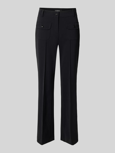 Produktfoto, schwarze Slim Fit Schmale Hose mit aufgesetzten Taschen Modell 'FARAH' von CAMBIO, Damen Hose, glatte Textur, klare Linien
