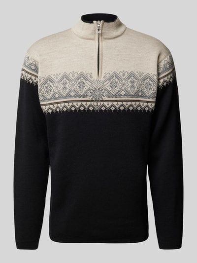 Dale of Norway Wollen pullover met labelstitching, model 'Moritz Mens' Zwart - 2