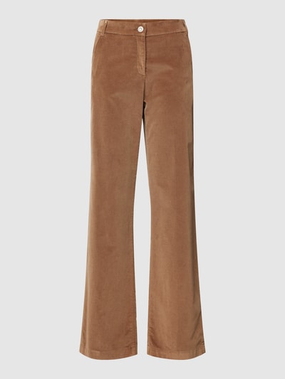 Brax Straight fit broek in fluweellook, model 'Maine' Camel - 2