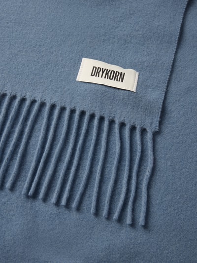 Drykorn Sjaal van een mix van wol en lanawol met franjes, model 'GAZE' Lichtblauw - 2