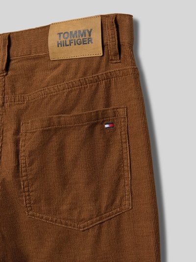 Tommy Hilfiger Teens Spodnie sztruksowe o kroju straight fit z czystej bawełny Koniakowy 2