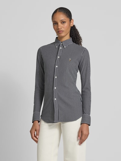 Polo Ralph Lauren Bluzka koszulowa o kroju slim fit z kołnierzykiem typu button down Czarny 4