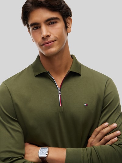 Tommy Hilfiger Regular Fit Poloshirt aus reiner Baumwolle Modell 'LIQUID' Oliv 3