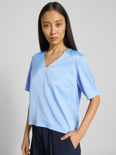 Selected Femme Regular fit blouseshirt met V-hals, model 'LENA' Rookblauw - 3