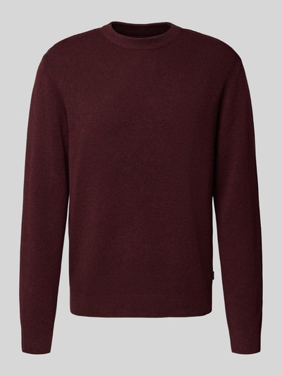 Jack & Jones Premium Strickpullover mit gerippten Abschlüssen Modell 'BLAMILANO' Bordeaux Melange 2