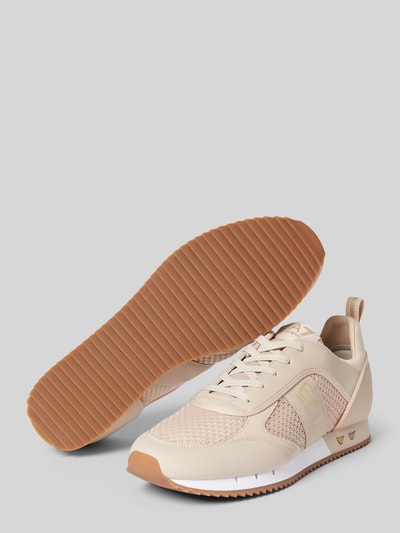 EA7 Emporio Armani Sneakers met labeldetails, model 'BLACK AND WHITE' Beige - 4