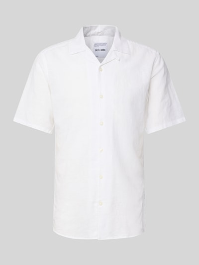 Only & Sons Freizeithemd aus Baumwoll-Leinen-Mix Modell 'CAIDEN' Weiss 2