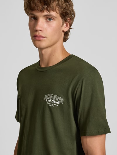 Jack & Jones T-Shirt mit Label-Print Modell 'MAKOTO' Dunkelgruen 3