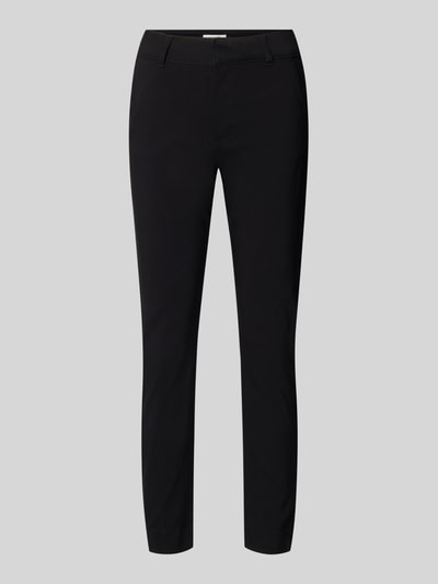 Produktfoto, schwarze Damen Hose mit Gesäßtaschen Modell 'DIXI' von B.Young, Slim-Fit Viskose-Mix mit Stretch, glatte Oberfläche.