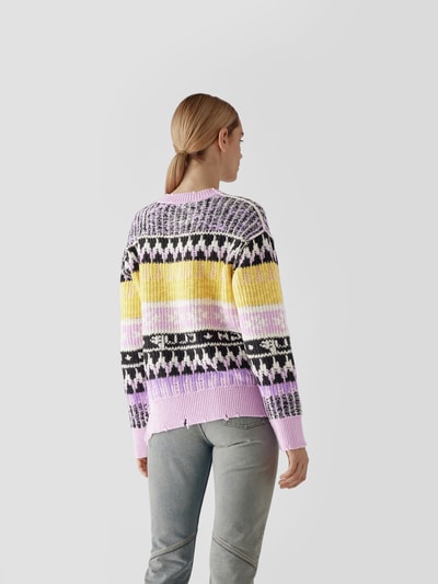 MSGM Pullover mit Allover-Muster Lila 5